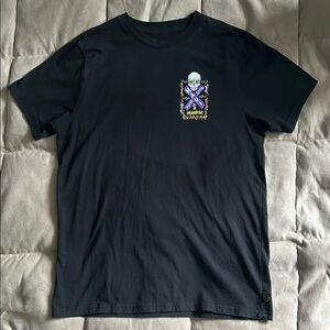 Maui and Sons men’s black tshirt Madrid Skateboards Skull Size Medium